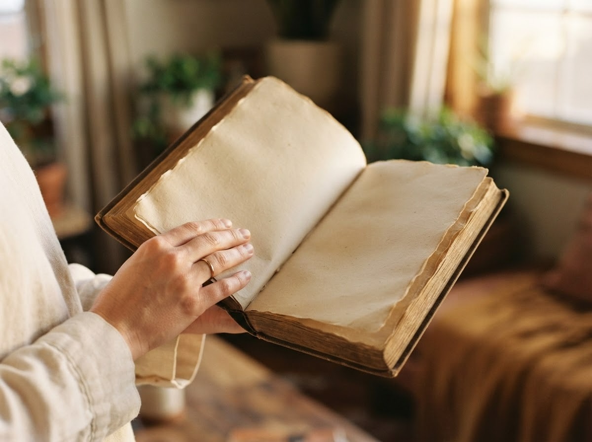 Familia leyendo un libro juntos